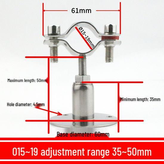 Adjustable 304 Stainless Steel Telescopic Pipe Clamp for Gas & PVC Pipes