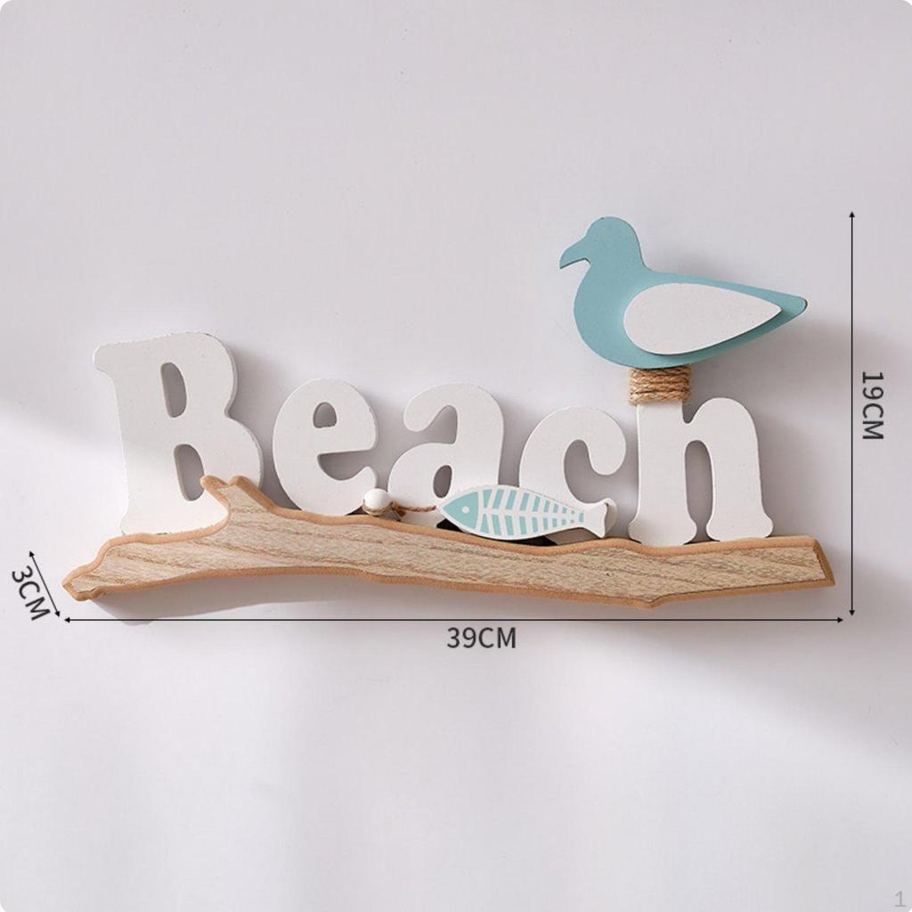 Nautical Welcome Sign Mediterranean Door Hanger Coastal Wall Decor for Restaurant, Cafe, Washroom
