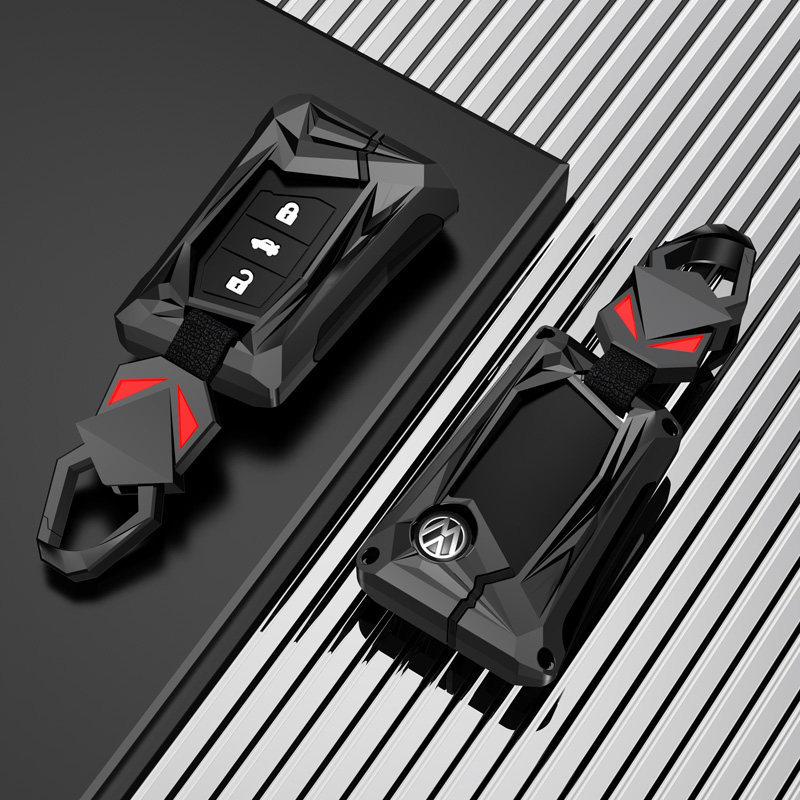 Volkswagen Key Case: Cross-Border Compatible for Lingdu, Tuangxid4x, Weiran, ID.3, ID.6X - Silver Edge, Black & White Design