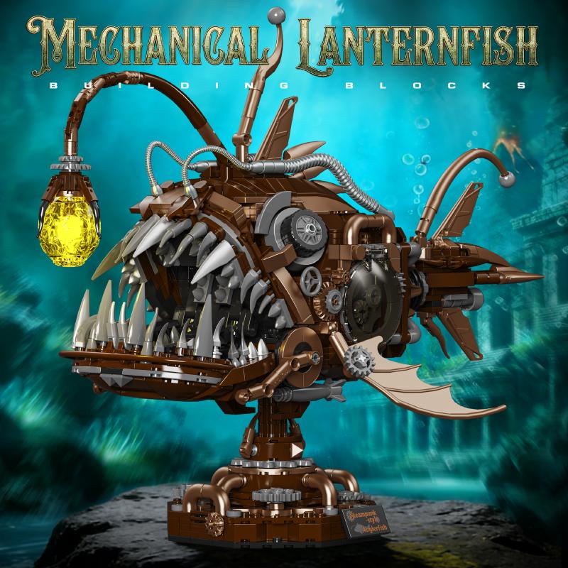 Interesting Toys Unisex Kids 1236Pcs Mechanical Lantern Fish Creative Building Blocks Model Assembling Toys For Kids Adult Moc Bricks Sea Animal Set Ornament