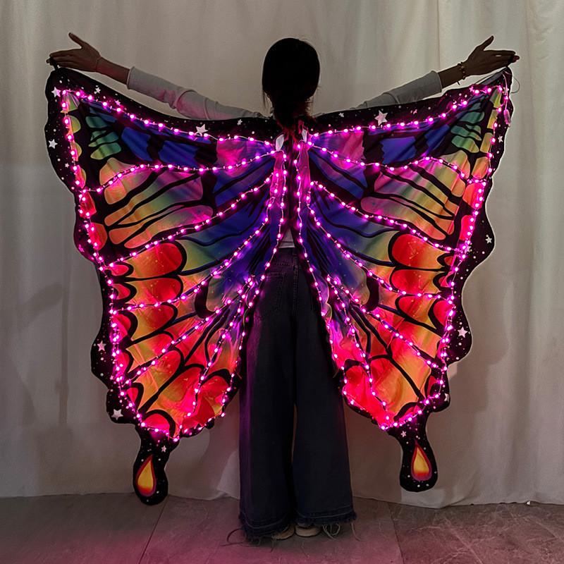Fantasievolle LED-Schmetterlingsflügel mit Fernbedienung für Bauchtanzkostüme
