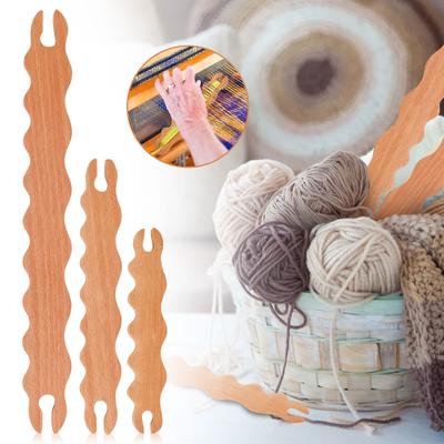 3 Peças de Ferramentas de Tecelagem de Madeira, Ferramentas de Tecelagem DIY Coisa de Tricô de Lã Ferramentas de Tecelagem de Madeira Para Artesanato
