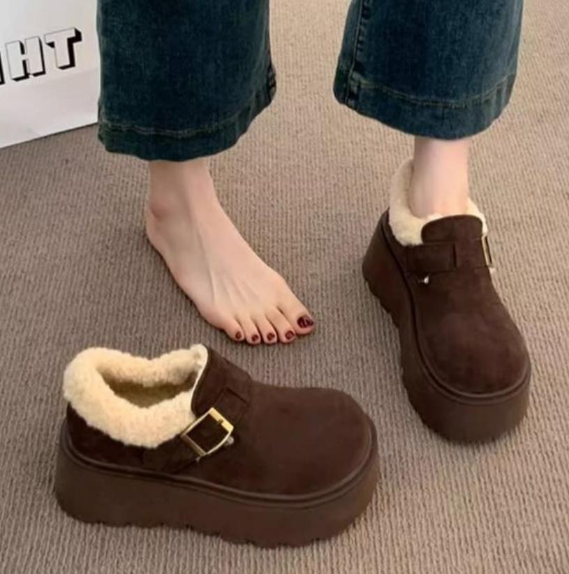 Fashion 2025 Fashion High Quality Women Snow Boots Fluffy Plush Faux Fur Soft Cotton Shoes Winter Indoor Comfortable Home Women's Boots