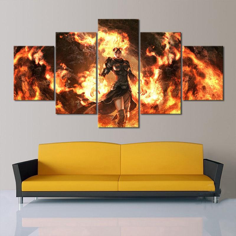 The Gathering Armor Goggles Woman Game No Framed 5Pcs Wall Art Canvas Poster Picture Paintings Home Decor Living Room Decoration
