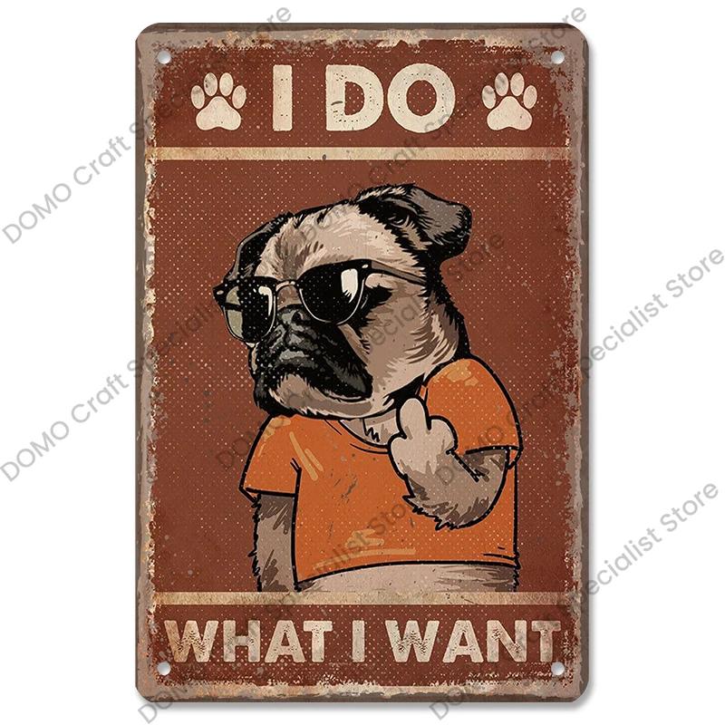 Pet Dog Dachshund Plaques Vintage Metal Plate Drink Coffee Wine Read Book Metal Tin Signs Wall Decor for Bar Pet Shop House