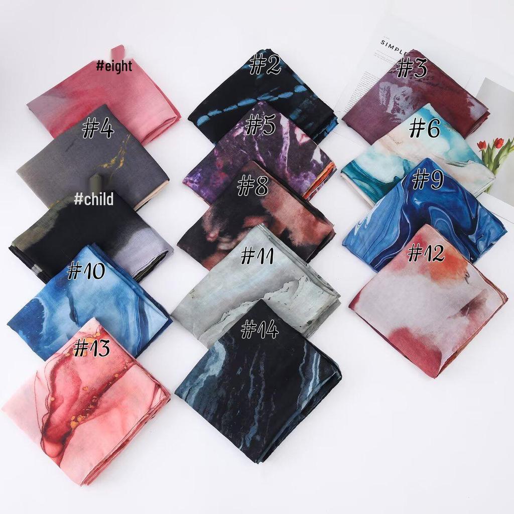 Women's Tie-Dye Watercolor Cotton Linen Scarf - Soft and Stylish Headscarf
