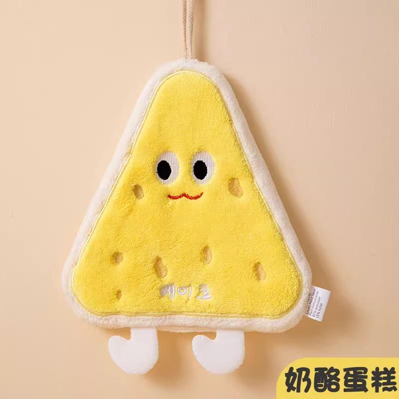 Cute hand towel Kitchen hand towel Hanging bathroom Three-layer thickened rag Household children s handkerchief