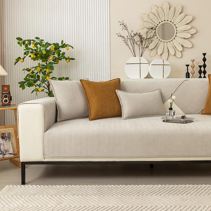 Скандинавский чехол для дивана из синели для гостиной — фото 10