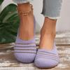 Mode Damen Slipper Ballerinas Atmungsaktive Strick-Sneaker Damen Frühling Komfort Weiche Sohle Lässig Übergröße Slipper Walking Loafers