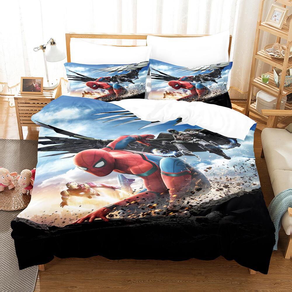 Bedding Three-Piece Set 3D Digital Cartoon Animation Microfiber Duvet Set