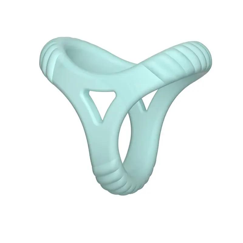 3 Holes Penis Cock Ring Sex Toys For Man Delay Ejaculation Erection Dick Enlarger Reusable Semen Stretcher Massager Cock Rings