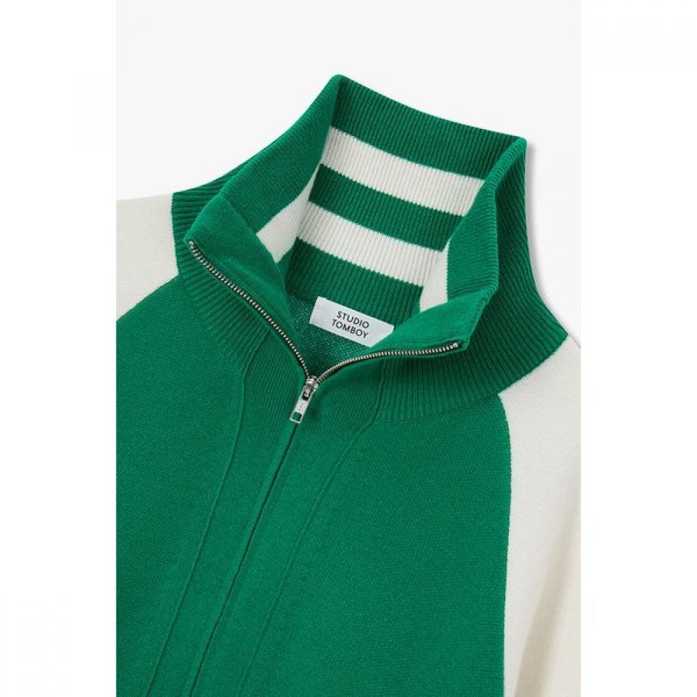 Studio Tomboy Back Big Logo Baseball Zip Up Cardigan 9105451107 