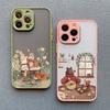 Cartoon Animal Bear Fox Squirrel Phone Case For iPhone 17 16 15 Plus Pro Max Case iPhone 14 13 12 11 Pro Max Mini XS XR X Cover