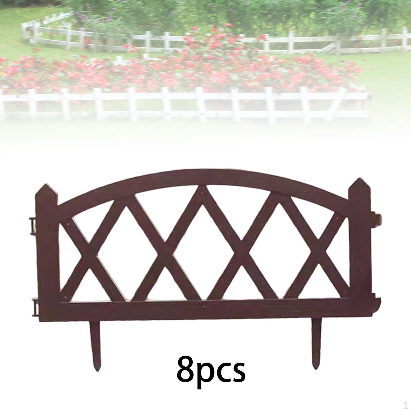 

Набор из 8 садовых бордюрных панелей с колышками для цветника и дорожки коричневый