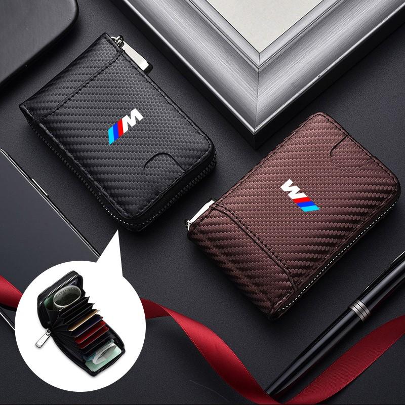 Car Carbon Fibre Patten Wallet Driver License Case Card Holder For BMW 50th Anniversary 1 3 5 7 series E83 F16 E70 BMW M M3 M5 dnsh52
