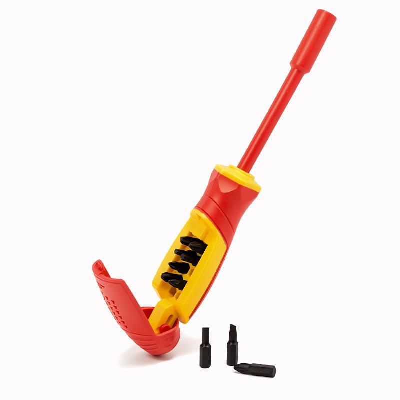 Insulated Screwdriver Set Magnetic Slotted Bits Interchangeable Multi-Purpose Electrician Tool Motorcycle Repair