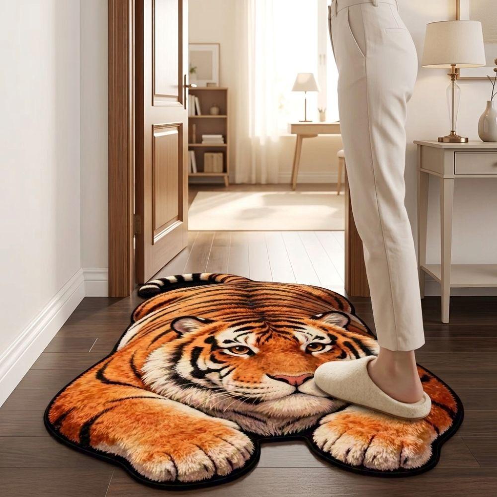 Lifelike Bathroom Carpet Tiger Shape Bedroom Floor Mat Creativity Bedside Rug Home Decor