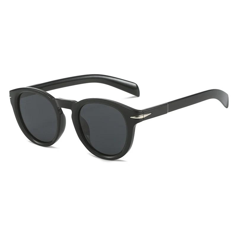  Retro Round Men Polarized Sunglasses Shades UV400 Fashion Brand Designer Matte Blue Women Rivets Sun Glasses