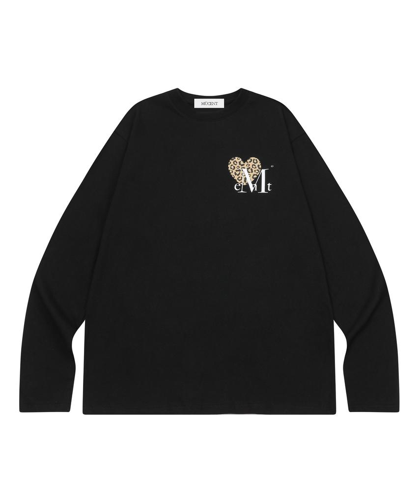 Mucent I Love Sierra Leopard Heart Long Sleeve Tee