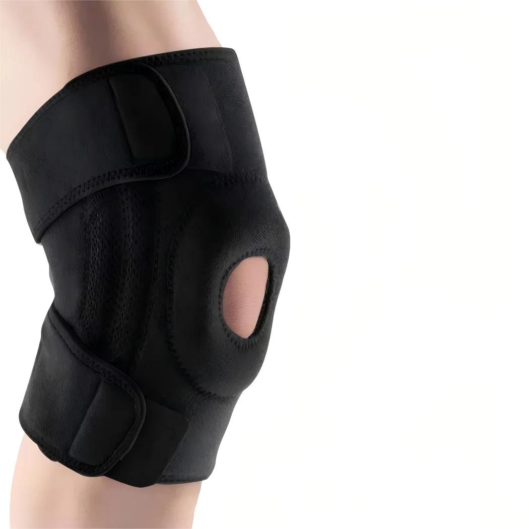 

1Pcs Non-Slip Knee Brace Support Features Ideal For Hiking Outdoor Running Cycling Men S And Women S Spring Joint Protection Equipment чорний