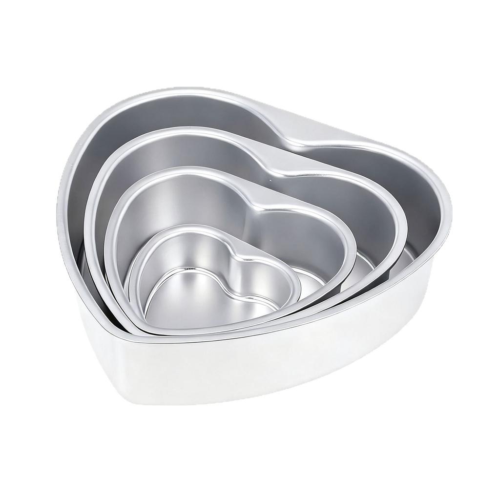 4/6/8/10 Inch Heart Shape Removable Bottom Aluminum Chiffon Cake Mold Non-Stick DIY Mousse Pastry Cake Pan Kitchen Baking Tools