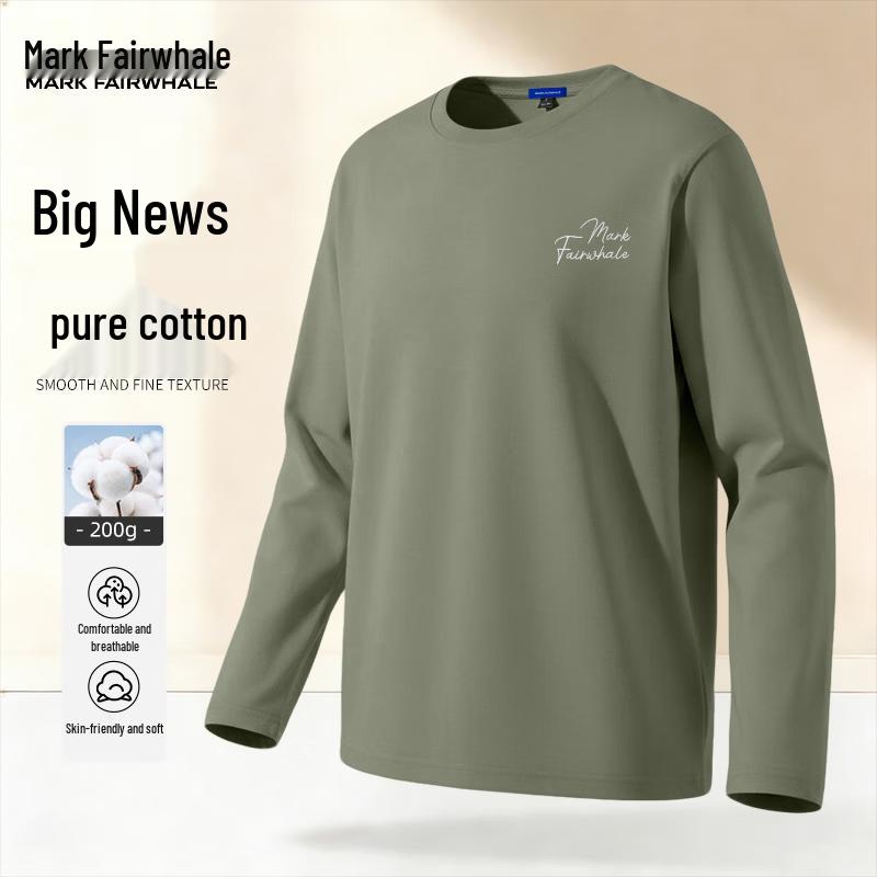 MARK FAIRWHALE Men s Heavy Cotton Long Sleeve T-Shirt L