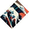 AtawLege The Great Wave Wall Art - Japanese Ocean Sea Wave Tapestry Vintage Asian Anime Aesthetic Kanagawa Sunset Wall Hanging for Room (59.1 x 59.1