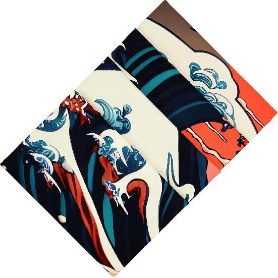 AtawLege The Great Wave Wall Art - Japanese Ocean Sea Wave Tapestry Vintage Asian Anime Aesthetic Kanagawa Sunset Wall Hanging for Room (59.1 x 59.1