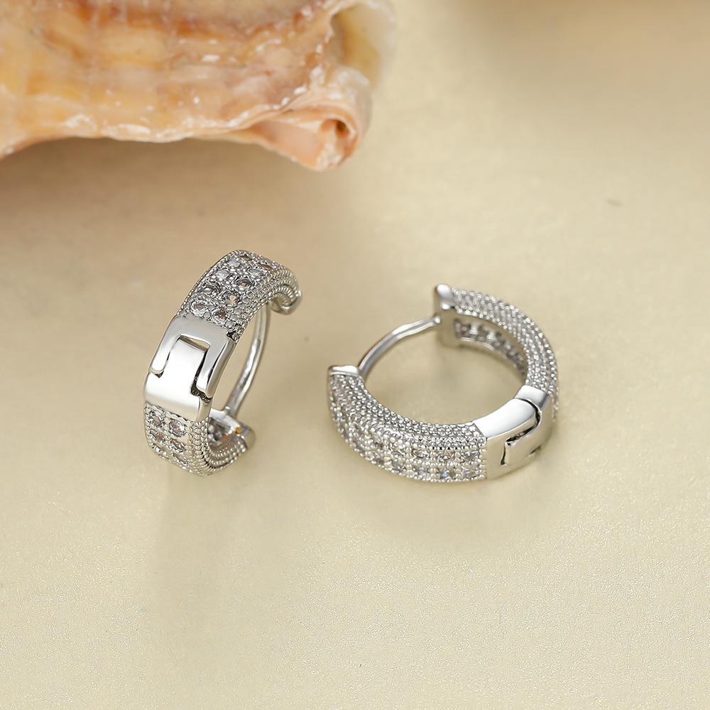 Hot Sale Hip Hop Earrings Loop Earrings Micro-studded Zircon Stud Earrings Bling Men's Hip Hop Earrings