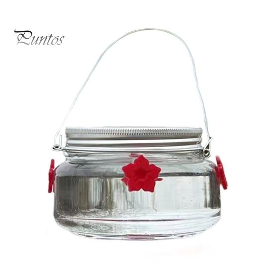 

Кормушка для колибри в банке Мейсона, подвесная кормушка для птиц с отверстием для цветка, герметичные пластиковые аксессуары для корма для птиц C