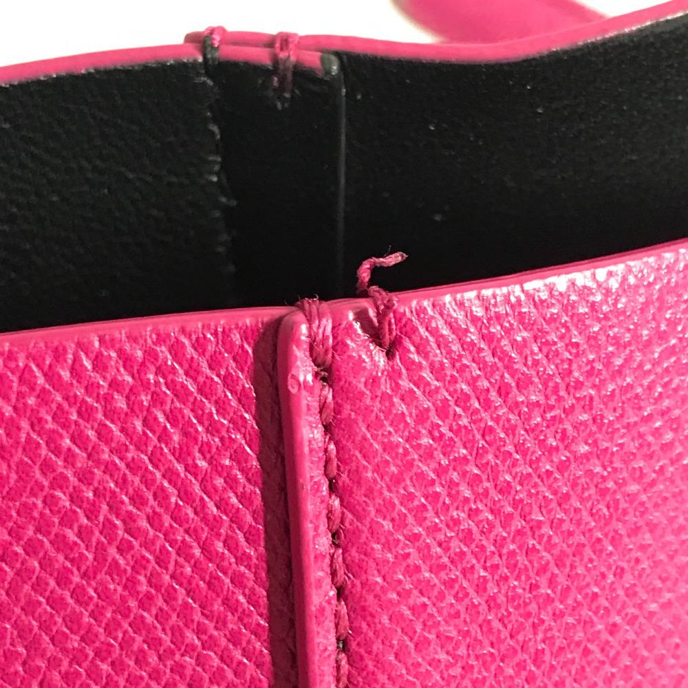 TIFFANY&Co. Logo Bag Tote Bag Shawl Shoulder Bag Leather Pink Based/Black