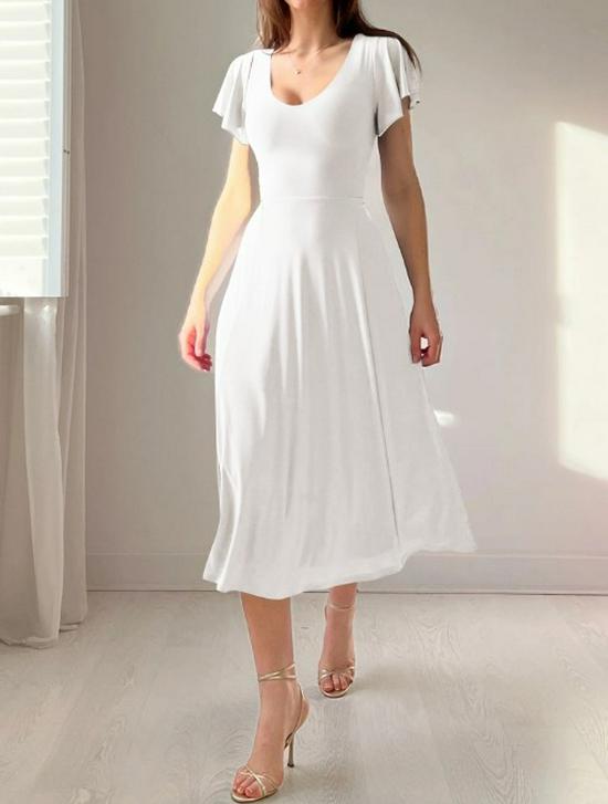 

Европейско-американский стиль платье с оборками, коротким рукавом и завязками - Весенне-летнее платье для светской львицы Large