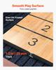Tavolo Shuffleboard da 3,7 m, Set Combo 2 in 1 Shuffleboard e Bowling, Tavolo Shuffleboard con Finitura in Legno Rustico, Piano di Gioco Resistente ai Graffi, 8 Dischi,