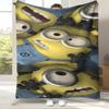Cute Minions cartoon Flannel Blanket,Ultra Soft Warm Plush Throw for Home Bedroom Bed Sofa Cover Camping Picnic gift kids