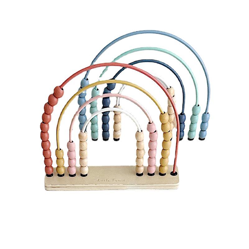Colorful Four-Row Abacus for Early Math Learning and Teaching Aids