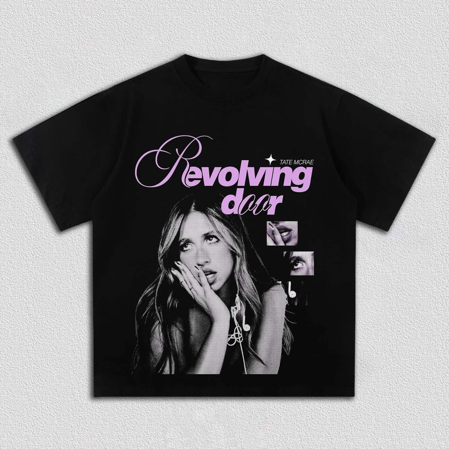 

Tate McRae Revolving Door Graphic T Shirt Men Women Retro Pop Music Cotton Short Sleeve Streetwear Tee 5XL