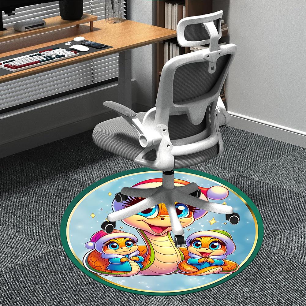 

1pc Christmas snake family Chair Carpet for Office, Non-slip, Soft and Durable Leisure Rug, Perfect for Office, Living Room yy251103132 80cm by 80cm