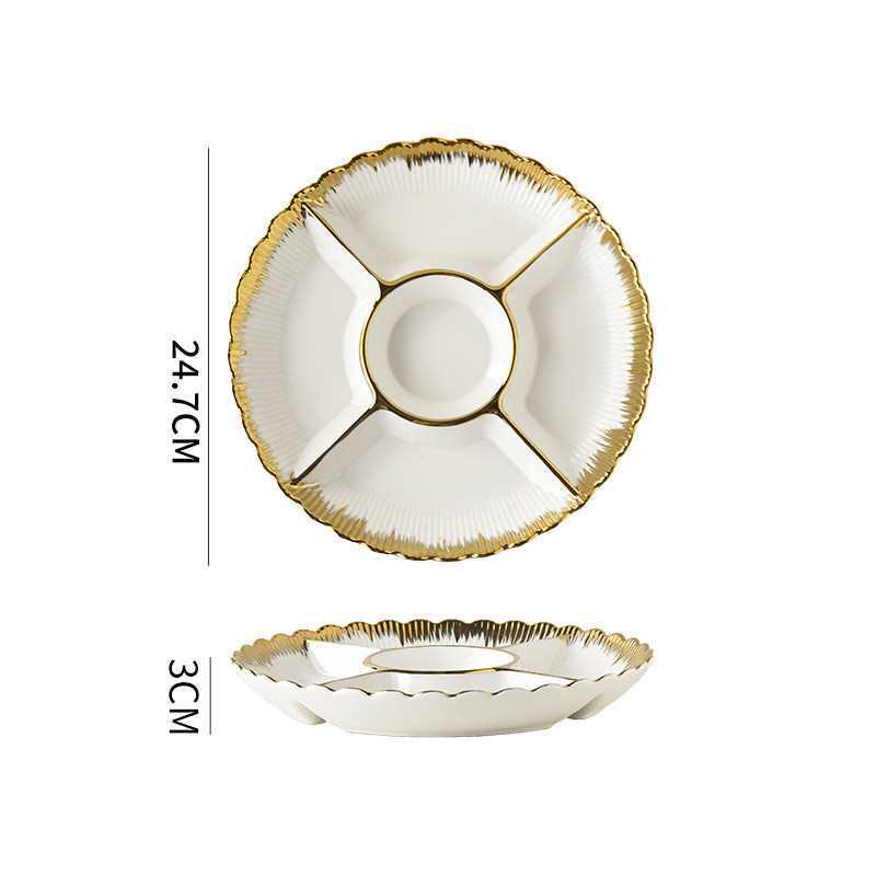 Керамическая тарелка с 5 отделениями для тушеных и холодных блюд