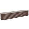Vidaxl Raised Planter, Powder-Coated Steel, 224X40X36 Cm, Brown