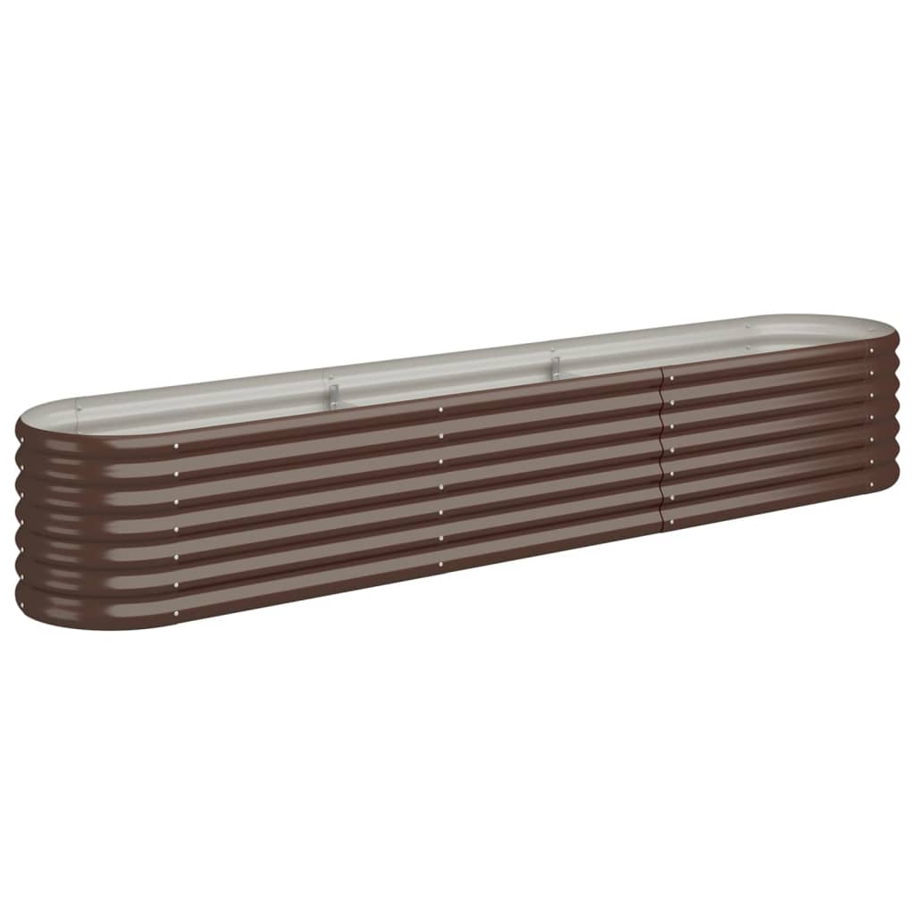 Vidaxl Raised Planter, Powder-Coated Steel, 224X40X36 Cm, Brown