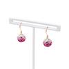 Estelle Rhinestone 10K Yellow Gold Earrings (Pink)