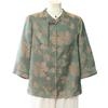 Elegant Seven-Sleeve Chinese Style Top for Women - Loose Fit, Printed Design, Perfect for Middle-Aged and Elderly Mothers or Grandmothers