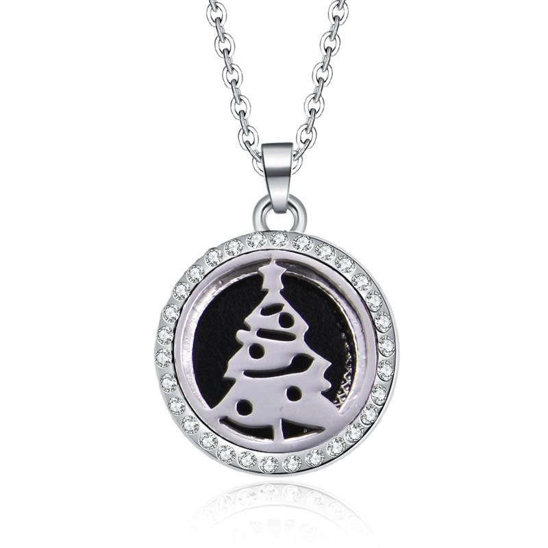 New Stainless Steel Alloy Fashion Aromatherapy Necklace Essential Oil Diffuser Perfume Locket Pendant Women Jewelry Gift