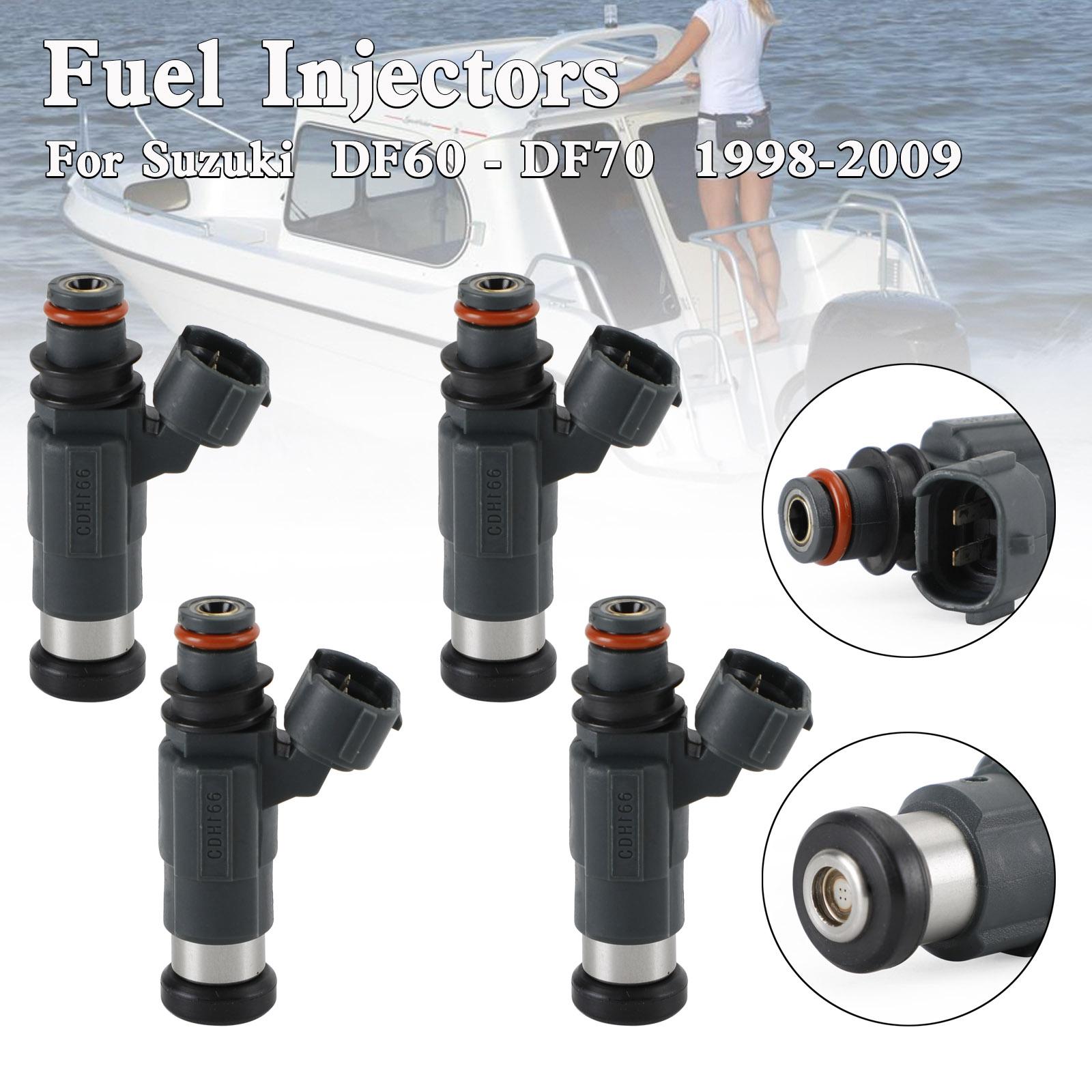 

4PCS 15710-66D00 Fuel Injectors CDH166 For Suzuki DF60-DF70 1998-2009