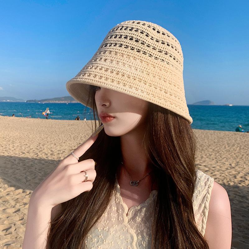 Premium Sense Silk and Linen Woven Bucket Straw Hat, Light and Breathable In Summer, Washbasin Hat, Outdoor Fashion Sun Hat