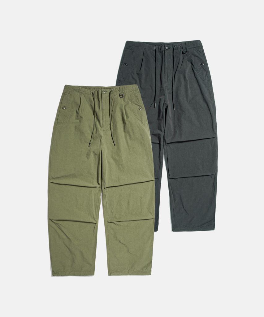 ESPIONAGE Pleated Wide Army Pants Charcoal