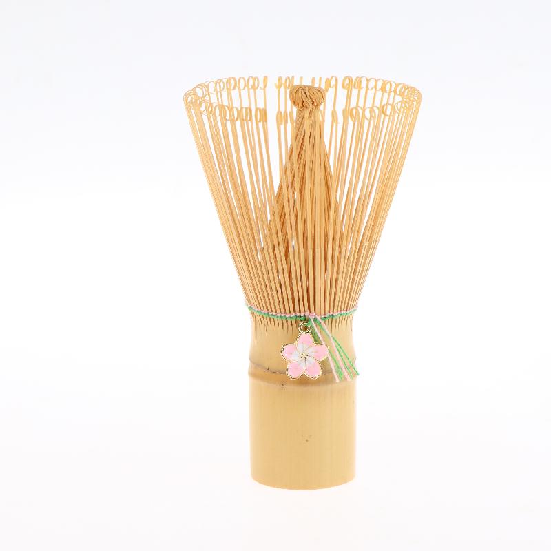 Japanese Ceremony Bamboo Chasen Matcha Green Tea Powder Whisk Tea Brush Kitchen Accessories Tea Tool With Cherry Blossom Pendant