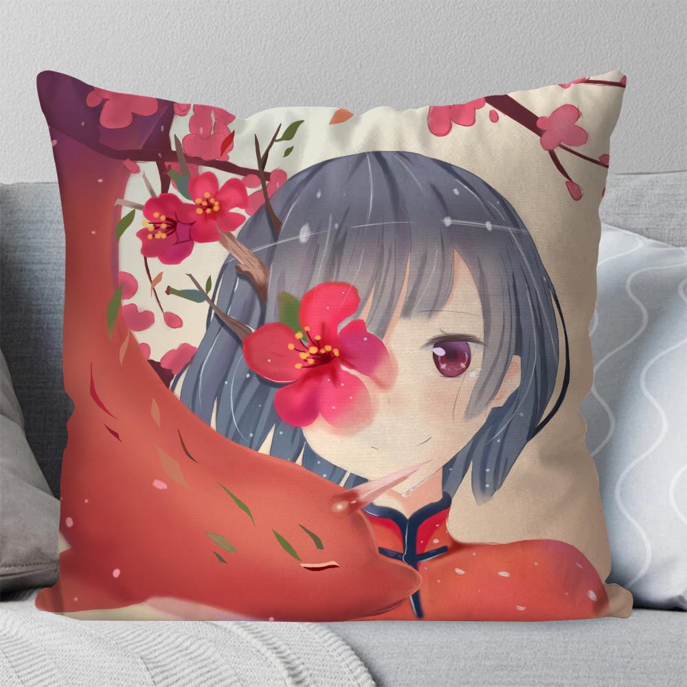 1 Stück Big Fish And Begonia Animation Kissenbezug Quadratisches Kissen Schlafzimmer Sofa Freizeit Komfort Auto Wohnzimmer Heimdekoration 40X40