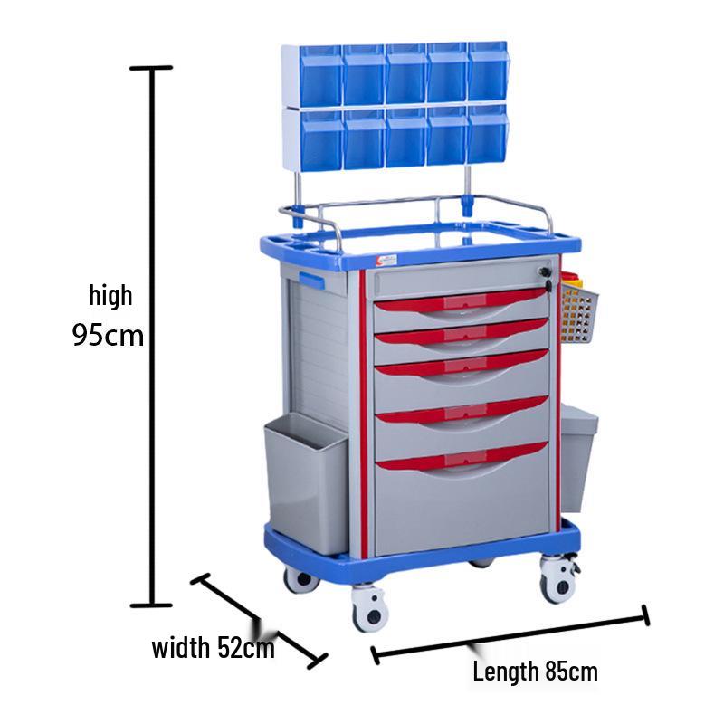 ABS Emergency Medical Cart with Flip-Top and Multiple Drawers