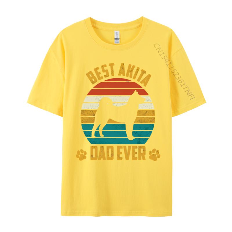 Big And Tall T Shirts Best Akita Dad Ever Retro Sunset Dog T Shirts Retro Tops T Shirt Cotton Mens Holiday Shirts Men